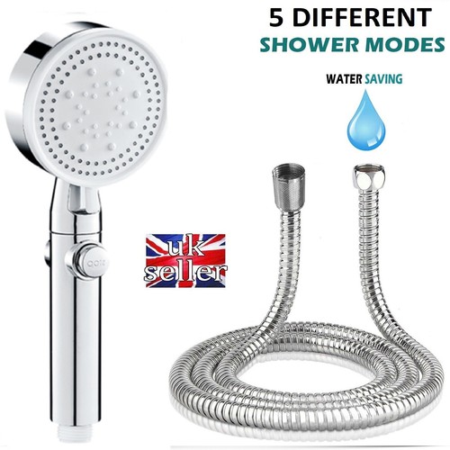 5 Mode Function Chrome Antilimescale Universal Shower Head / 1.5M Hose
