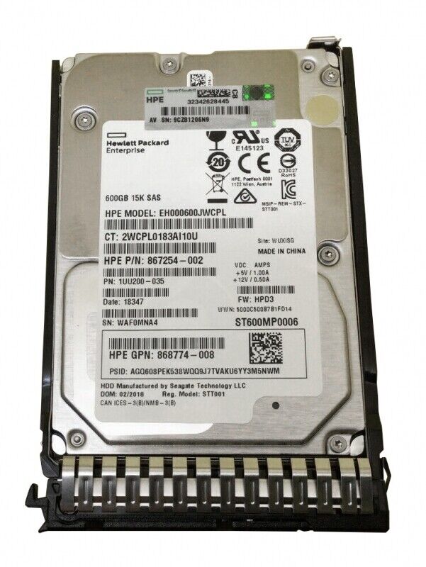 EH000600JWCPL 870794-001 HP Hard Drive 600Gb 2.5 EH000600JWCPL 870794-001 HP Hard Drive 600Gb 2.5