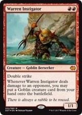 1 x Warren Instigator - Foil - Duel Decks: Merfolk vs Goblins - Moderate Play -