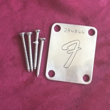 Vintage Spec 1969 Serial Reissue Chrome Fender Made In USA Aged Relic Neck Plate