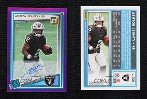 2025 Panini Donruss Rated Purple /150 Ashton Jeanty #305 Rookie Auto RC