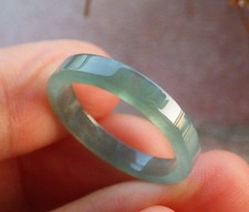 Certified Green Burma Natural A JADE Jadeite Rectangle RING USA. 7.25 720209