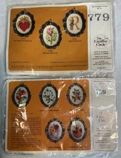 1982 Creative Circle Counted Cross Stitch Kit #779 Initial Brooch & #759 Poppies