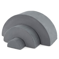3 Piece Toddlers Climbing Toys Indoor Soft Play Equipment Playset Grey