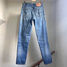 Vintage Levi's 550 Relaxed Fit Jeans Size 28 Medium Blue High Rise Denim