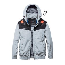 BURTLE AC1191 Giacca raffreddata a ventola con cappuccio imbracatura completa argento S