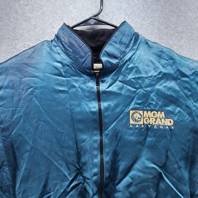 mgm様　ジャケット Vintage MGM Grand Jacket Mens 2XL Teal Bomber Las Vegas Lion Logo
