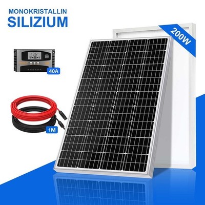 200W SolarPanel Modul PV für Wohnmobile Camping Batterie Haus Anhänger Off-Grid