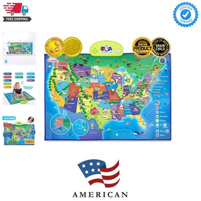i-Poster My    Interactive Talking  Map for Kids Ages 5-12 to Learn States, C...