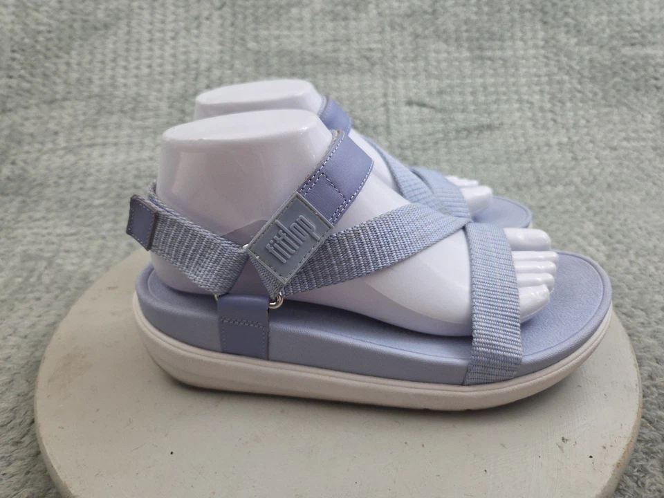 Sandalias FitFlop Surfa con correa trasera para mujer talla 7 púrpura nailon gancho y bucle punta abierta Foto 4 de 4