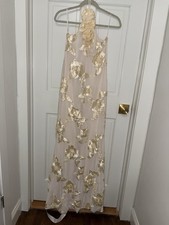 Bella Barnett Women’s Butter Yellow Halter Long Dress Plus Size OXL 3D Print