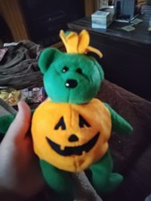 Ty Beanie Baby TRICKY the Halloween Pumpkin Bear MWMTs Plush Stuffed Animal Toy