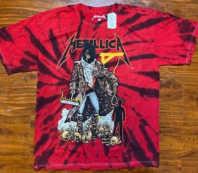 NWT-METALLICA ''The Unforgiven'' Red Tie Dye Double Sided Graphic Band Tee SZ M