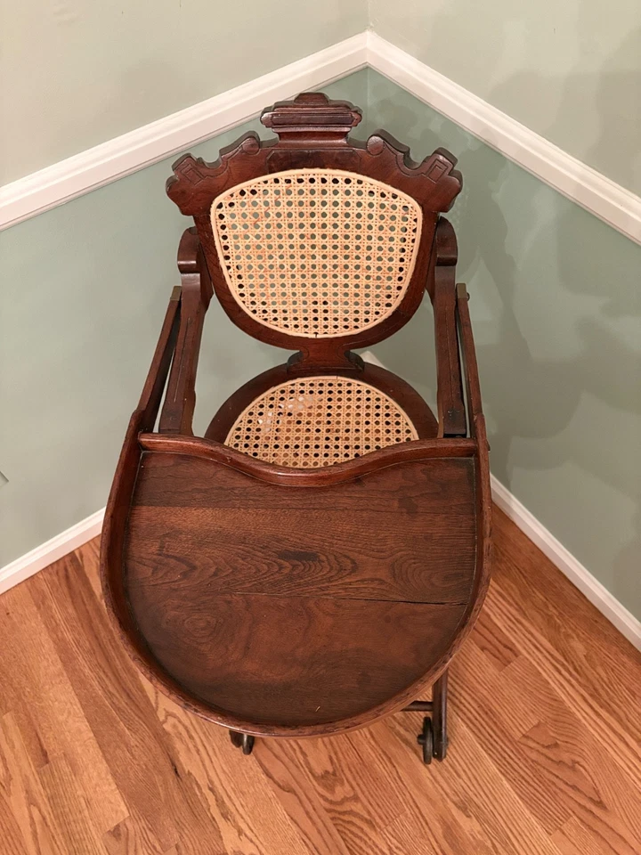 Antique Eastlake Convertible High Chair / Rocker / Rolling Walker - Excellent - Image 2 of 4