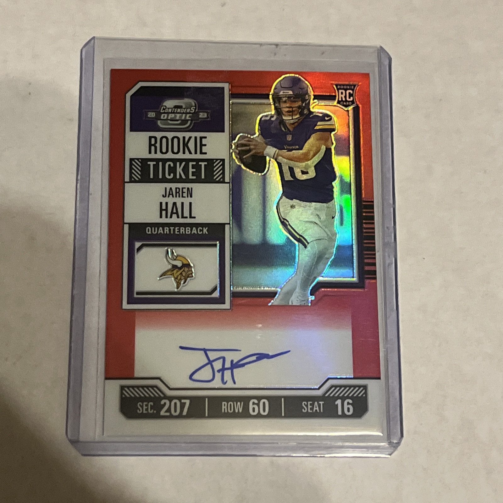 2023 Panini Contenders Optic Jaren Hall Red Rookie Ticket Auto #/175