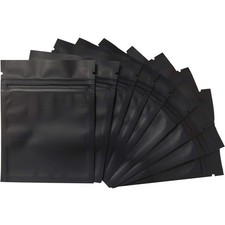 100 Pack Smell Proof Bags 3 x 4 Inch Resealable Mylar 3x4 Inches, Black