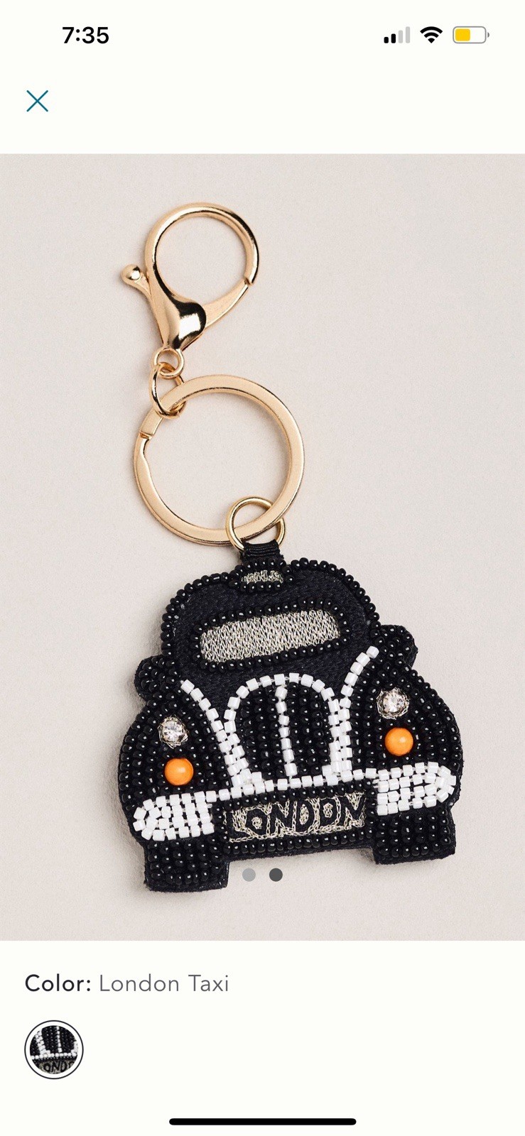 Anthropologie London Taxi Bag Charm Keychain