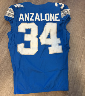 2024 Alex Anzalone Detroit Lions Game Worn NFL Jersey w/ Repair & Capt. "C"