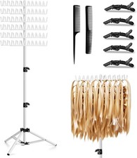 JANMPASK Braiding Hair Rack Height Adjustable 144 Pegs White