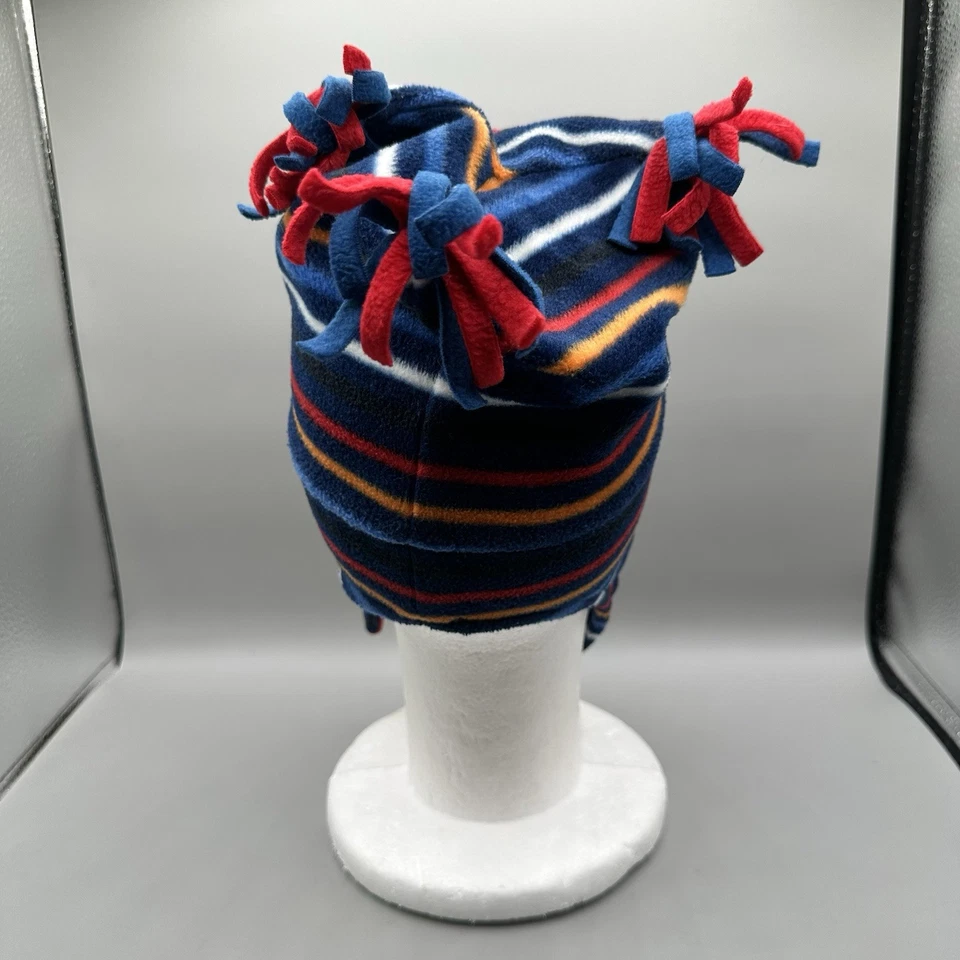 Gorro de invierno con borla a rayas para bebé pequeño 2-3 años Foto 4 de 4