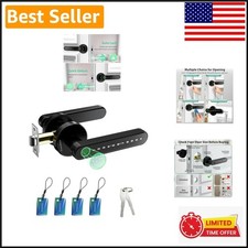 Easy Install Black Biometric Door Lock - 100 Fingerprint 50 Password Options
