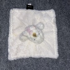 Pink White Unicorn Baby Blanket Gold Horn Plush Security Lovey 14
