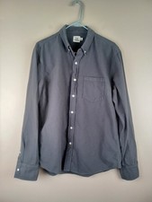 Flint And Tinder Shirt Mens Medium Gray Longsleeve Button Made In USA Cotton