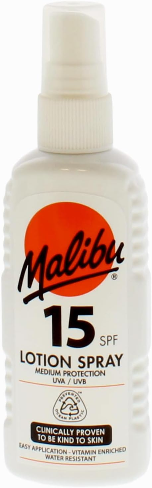 Sun SPF 15 Lotion Spray, Medium Protection Sun Cream, Water Resistant, Vitamin E