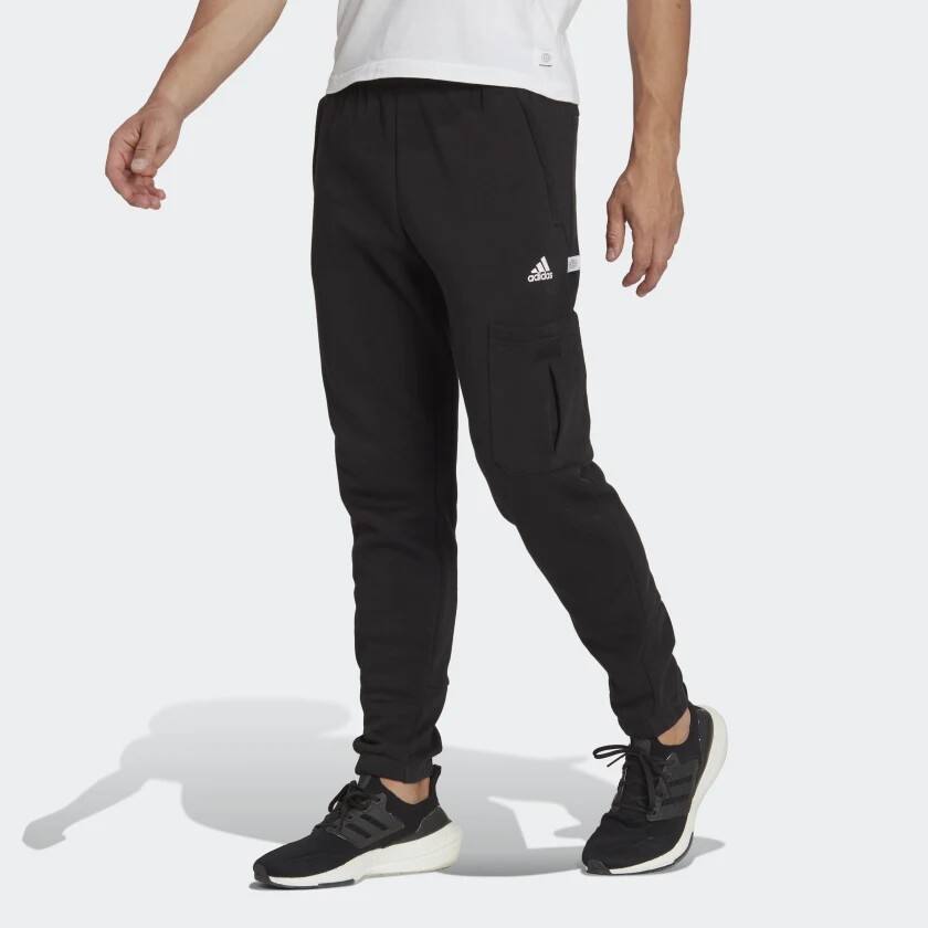 adidas Future Icons Fleece Cargo Bottoms HK2152 Black New OG