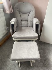 Reclining Gliding Nursing Chair And Stall White/Grey