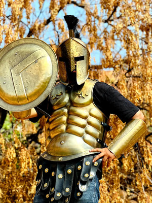 300 King Leonidas Spartan Suit 300 Movie Greek Full Muscle Wearable X-mass Gift