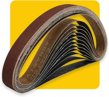 1x30 Sanding Belts 12 Pack 1" x 30" 80 120 150 Grit Aluminum Oxide Belt