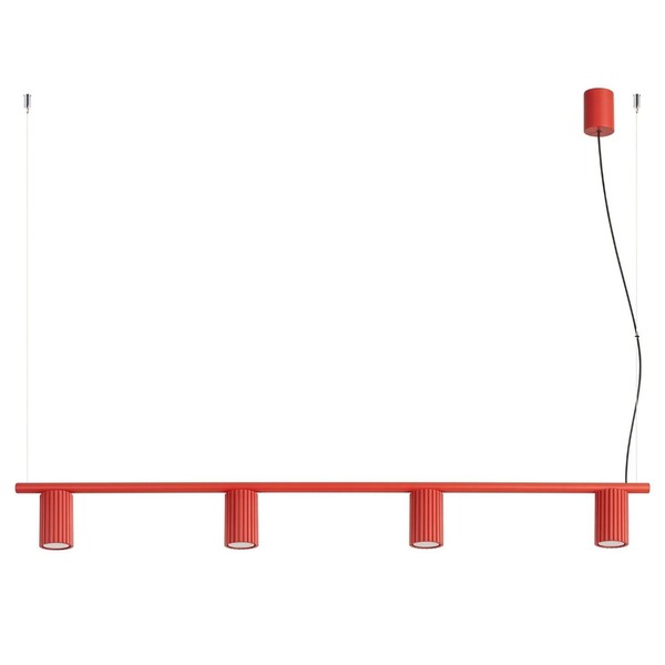 HäNgelampe Aluminium Rot HöHenverstellbar GU10 L:122 Cm Pendelleuchte Esszimmer-image
