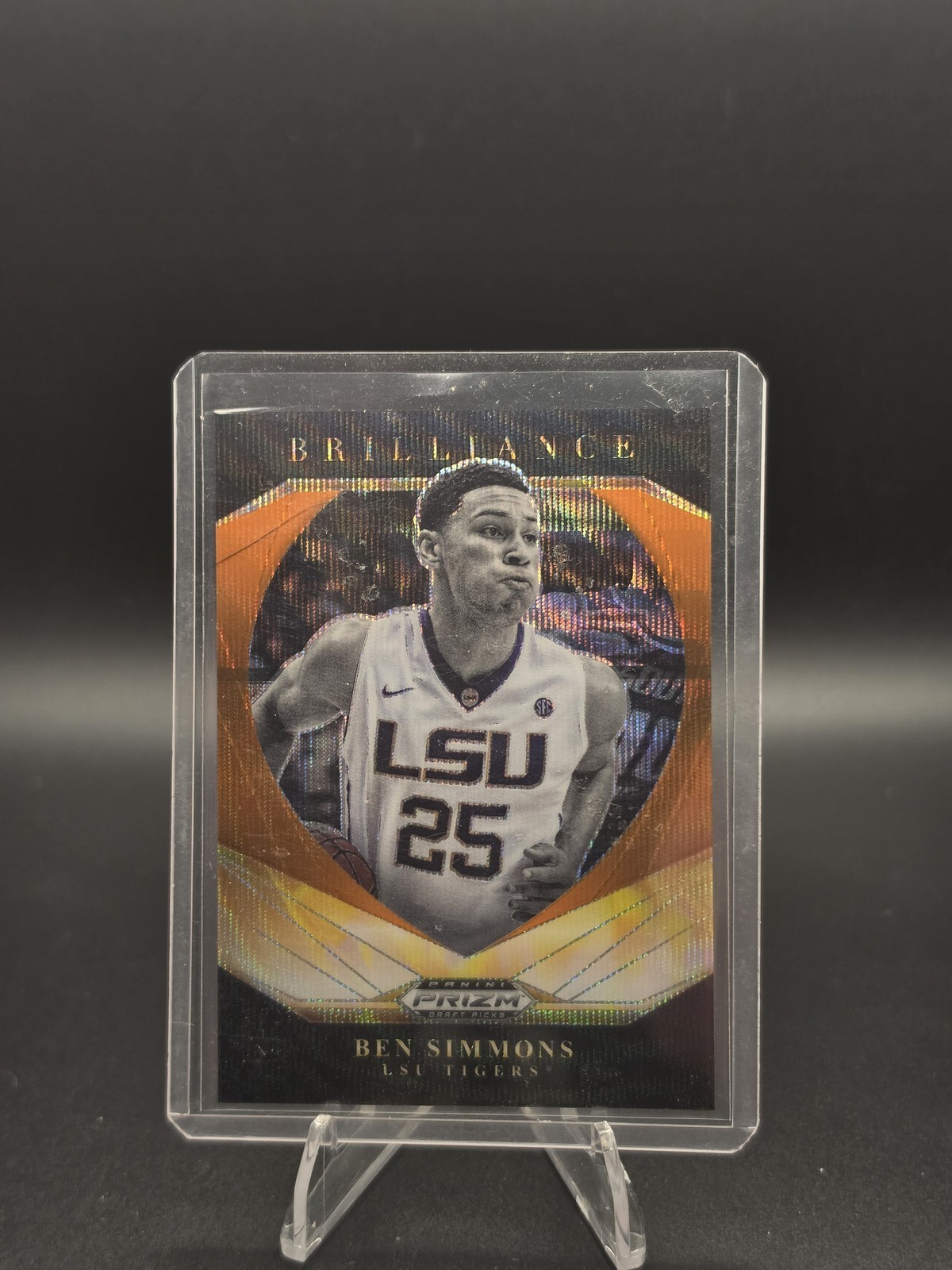 2021 Panini Prizm Draft Picks #15 Ben Simmons Brilliance Prizms Orange Wave #/75