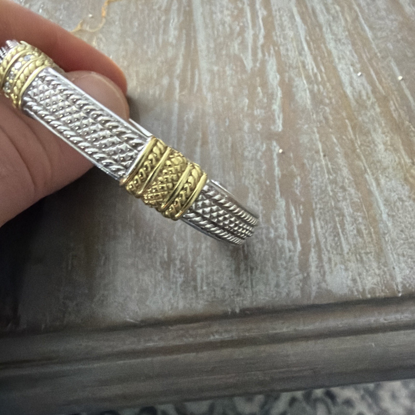 Judith Ripka Solid Bangle Bracelet Sterling Silve… - image 2