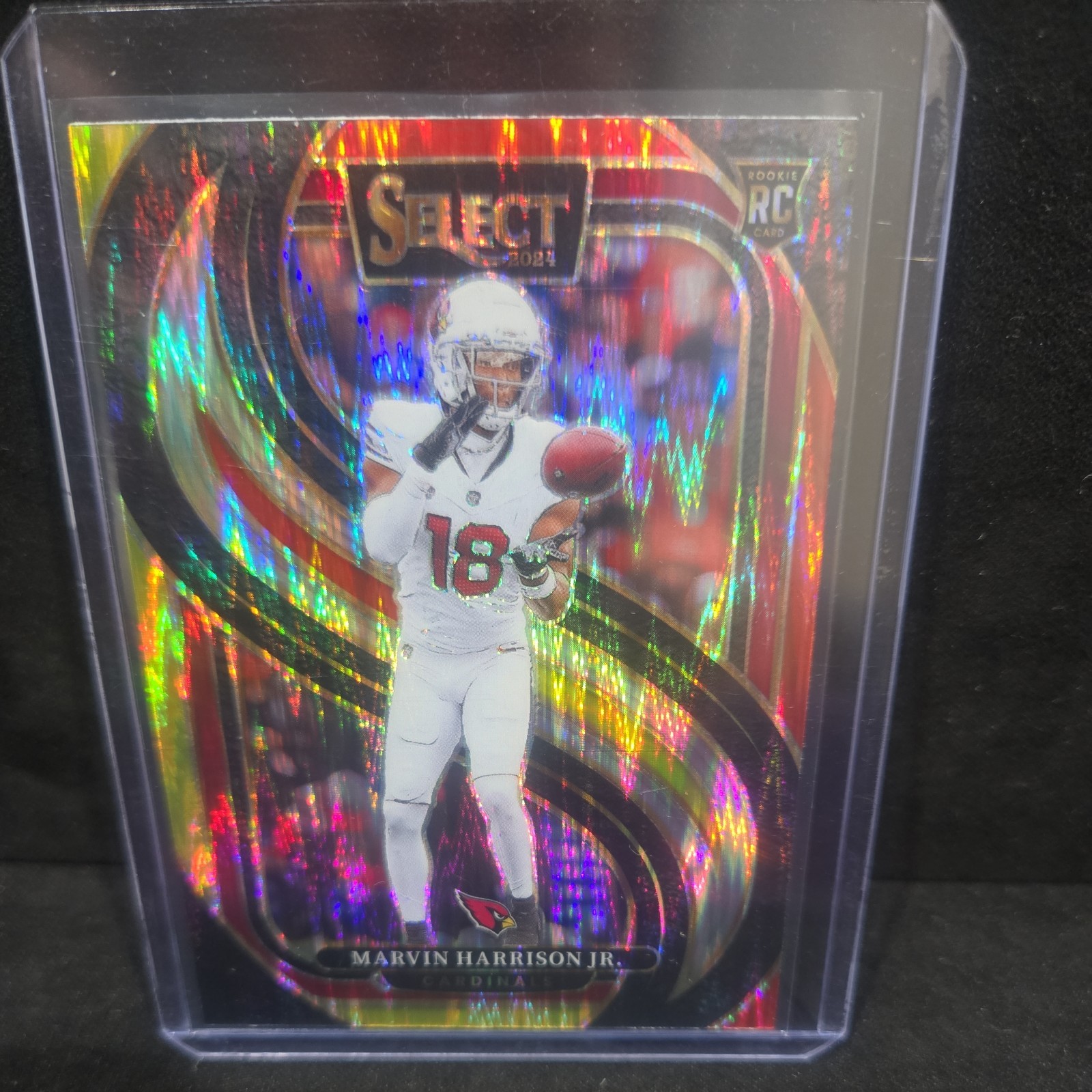 2024 Panini Select Marvin Harrison Jr. #115 Red & Yellow Shock Prizm (RC)