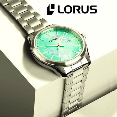 Lorus RH931RX-9 Mint Colour Dial SS Brace Gents Watch RRP £69.99 2 yr Guarantee