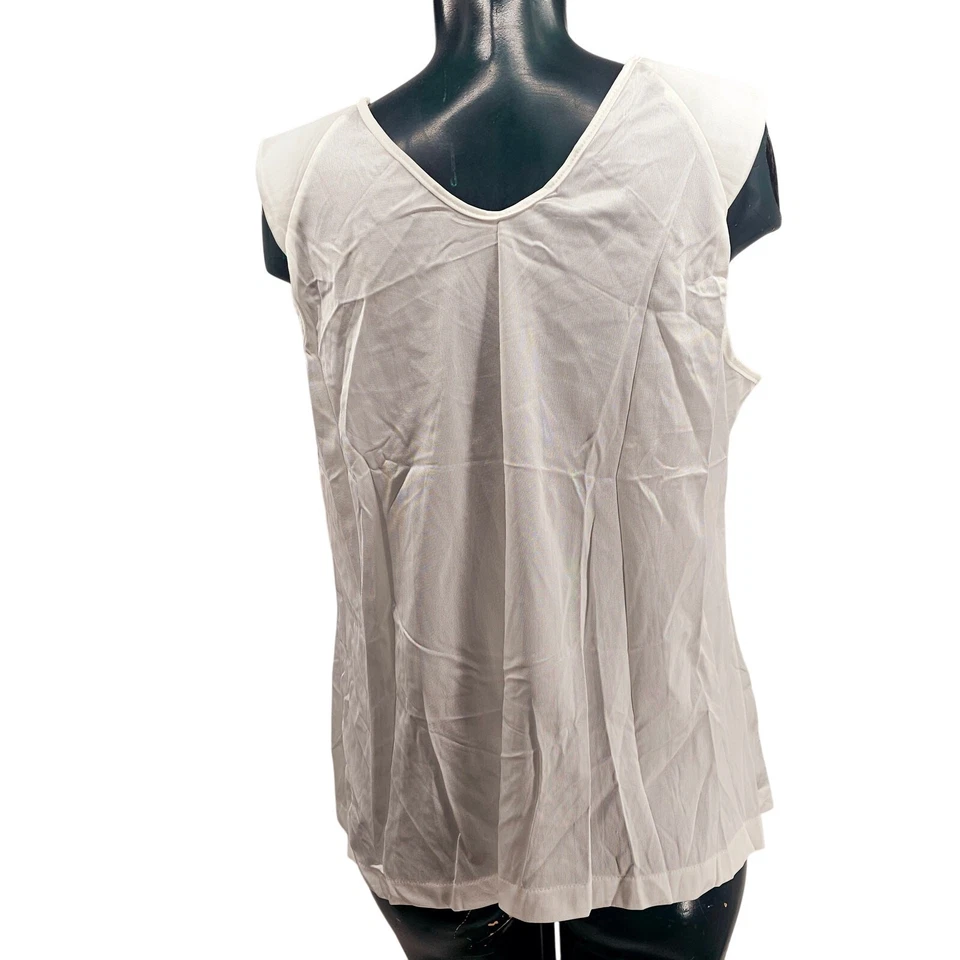 Camiseta Regata Feminina Vintage L'eggs Lingerie Branca Slip Plus Size 42 3175 - Imagem 2 de 4