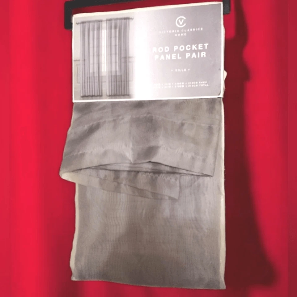 PAR DE PANELES DE BOLSILLO VICTORIA'S CLASSIC HOME ROD *VILLA* 55"X84"ea Nuevo PLATA/GRIS Foto 4 de 4