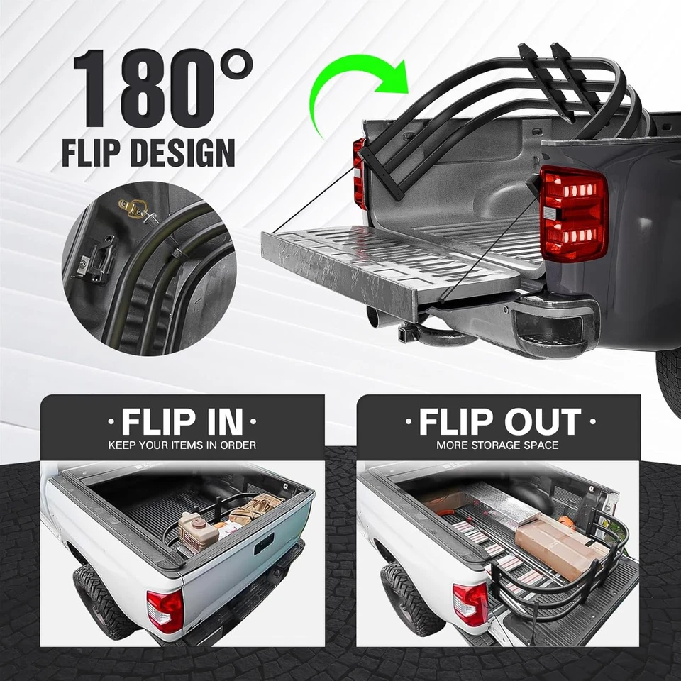 For Toyota Tacoma Adjustable Aluminum RetractableTruck Bed Tailgate Extender Foto 4 de 4