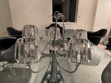 Laura Ashley Capri 5-Arm Chrome and Glass Ceiling Light / Chandelier