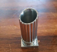 Vintage Pewter Toothpick Holder In Original Box