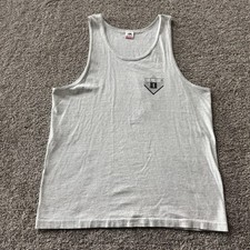 Vintage 80s 90s Fruit Of The Loom Club 1 Tank Top Mens XL Gray USA Graphic