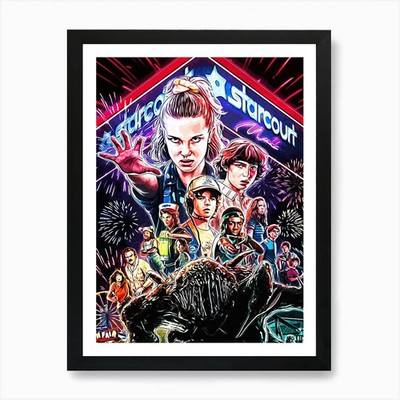 Stranger Things Filme 1 Kunstdruck gerahmt Wandbild Poster Leinwanddruck Bild