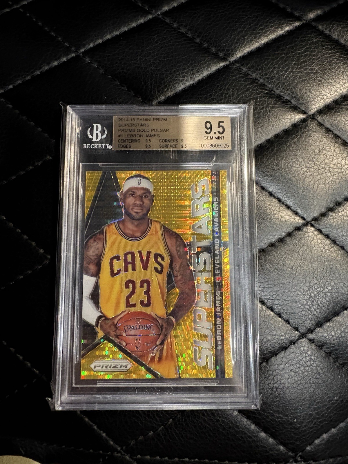 2014-15 Panini Prizm LeBron James Superstars Prizm Gold Pulsar /10 BGS 9.5