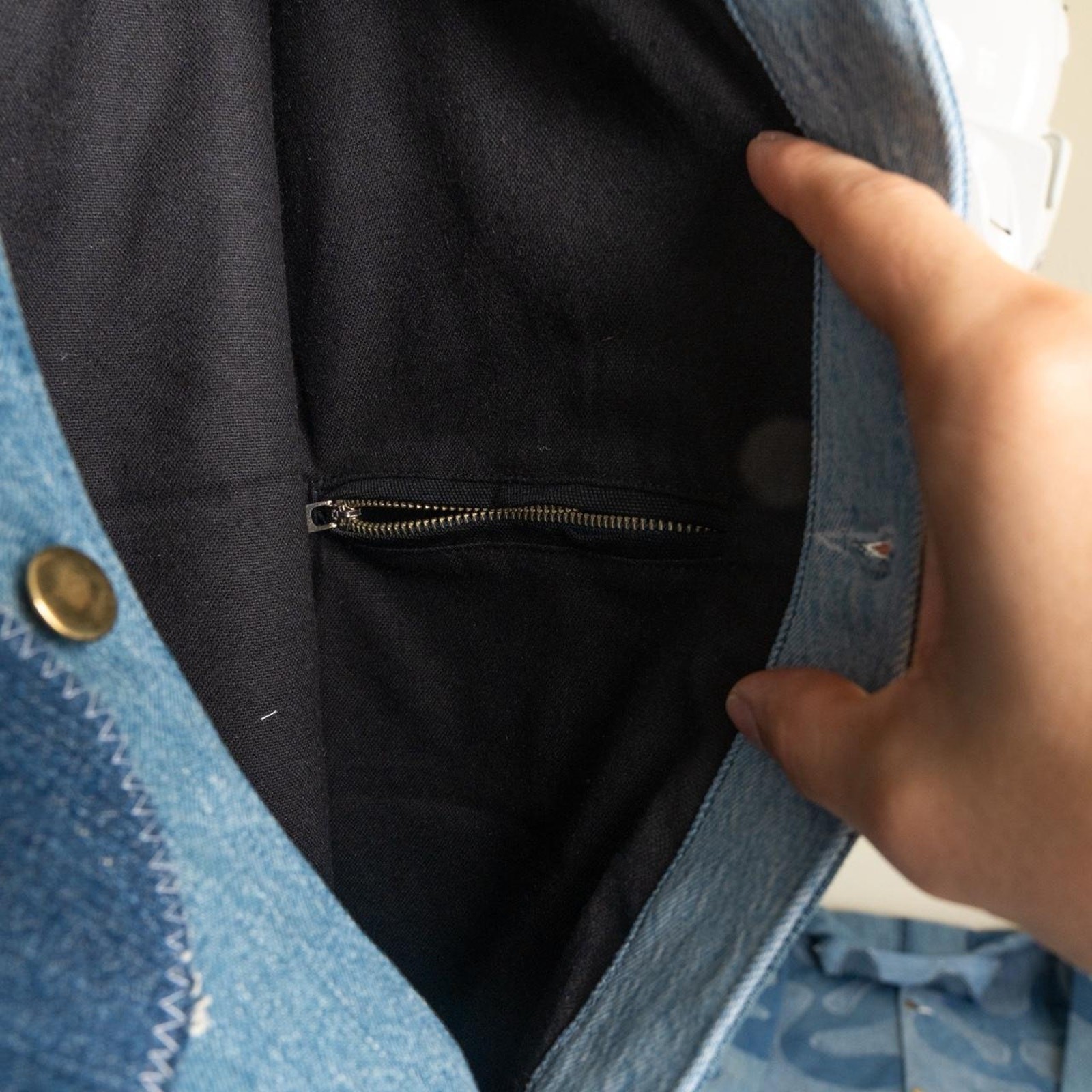 Custom upcycled patchwork denim jacket - image 6