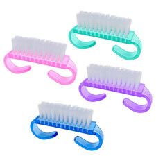 4 Pack Handle Grip Nail Brushes, Colorful Mini Fingernail Brush, Hand Scrub Clea