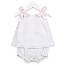 Janie and Jack 3-6M White Polkadot Dress  Bloomers 2pc Set NWT