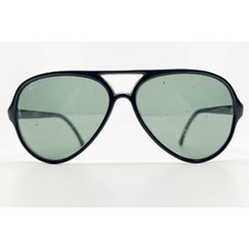 Ray-Ban Bausch Lomb Aviator Sunglasses Black Frame Green Lens Men France 145
