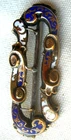 circa 1850: BELT BUCKLE of the Parisian workshops in gilded brass enamelled